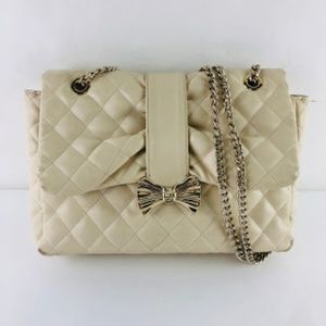 100% Auth Red Vatentino Quited bag Gold tone chain